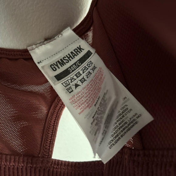 Gymshark RACERBACK HIGH SUPPORT SPORTS BRA, Burgundy 34B/C - Picture 6 of 7